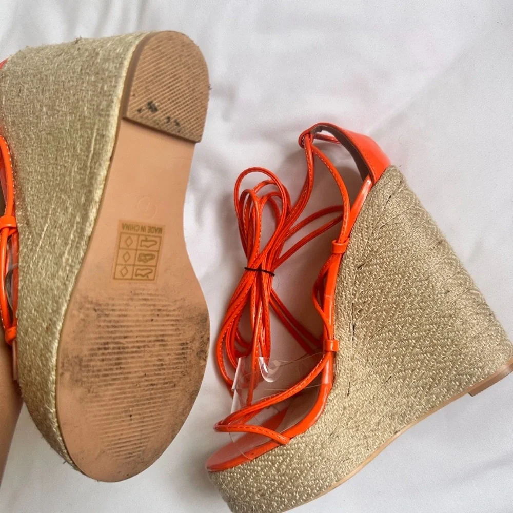 Orange Wedge Heels - Picture 2 of 2